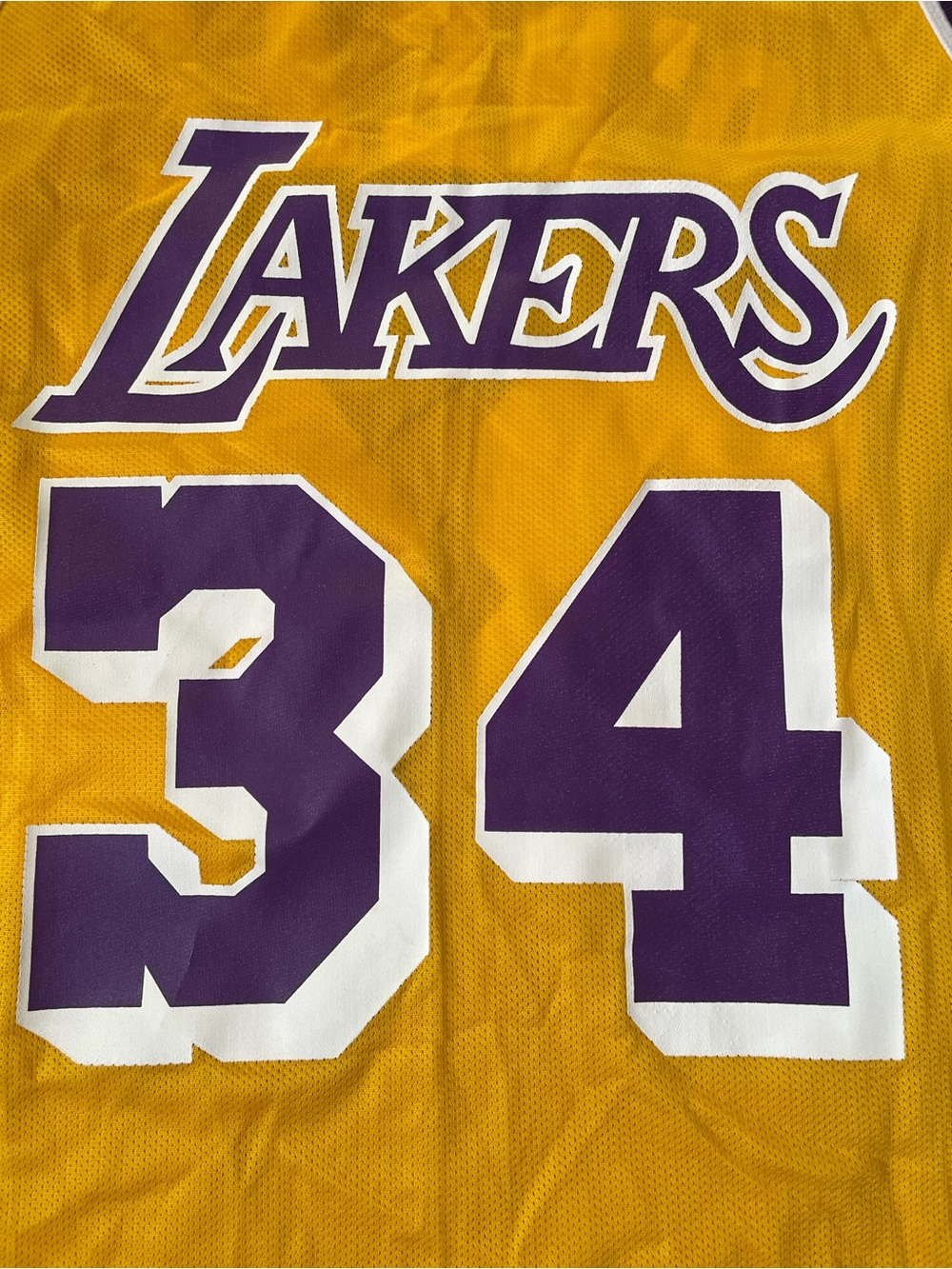 Champion Lakers Yellow and Purple #34 O’Neal Basketball Jersey - Picture 9 of 10